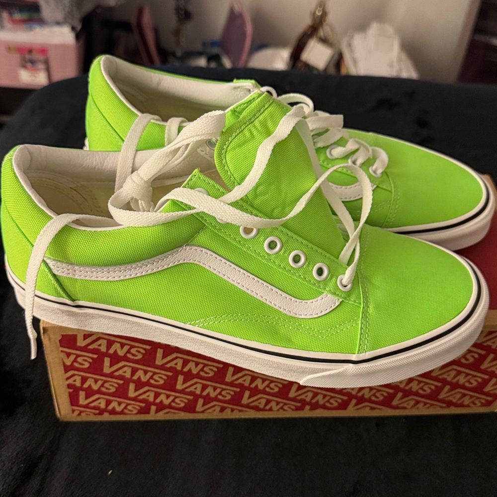 Vans Bright Lime Green Canvas Sneakers